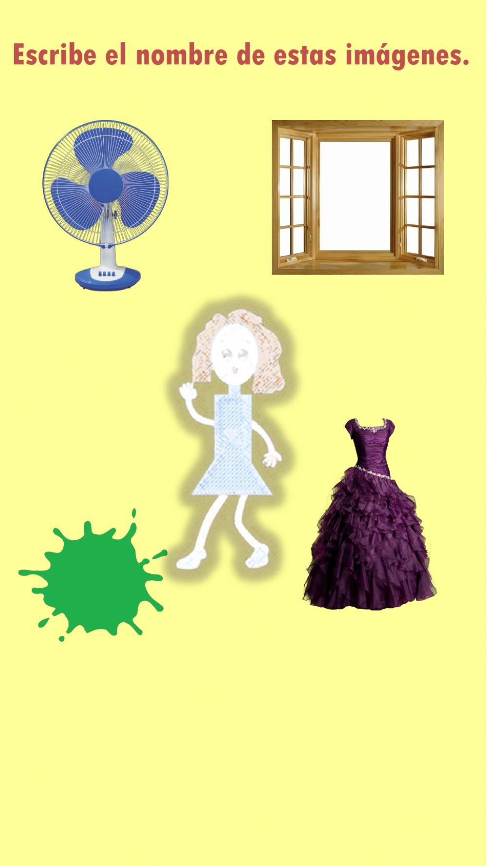 Escribe el nombre de las imágenes