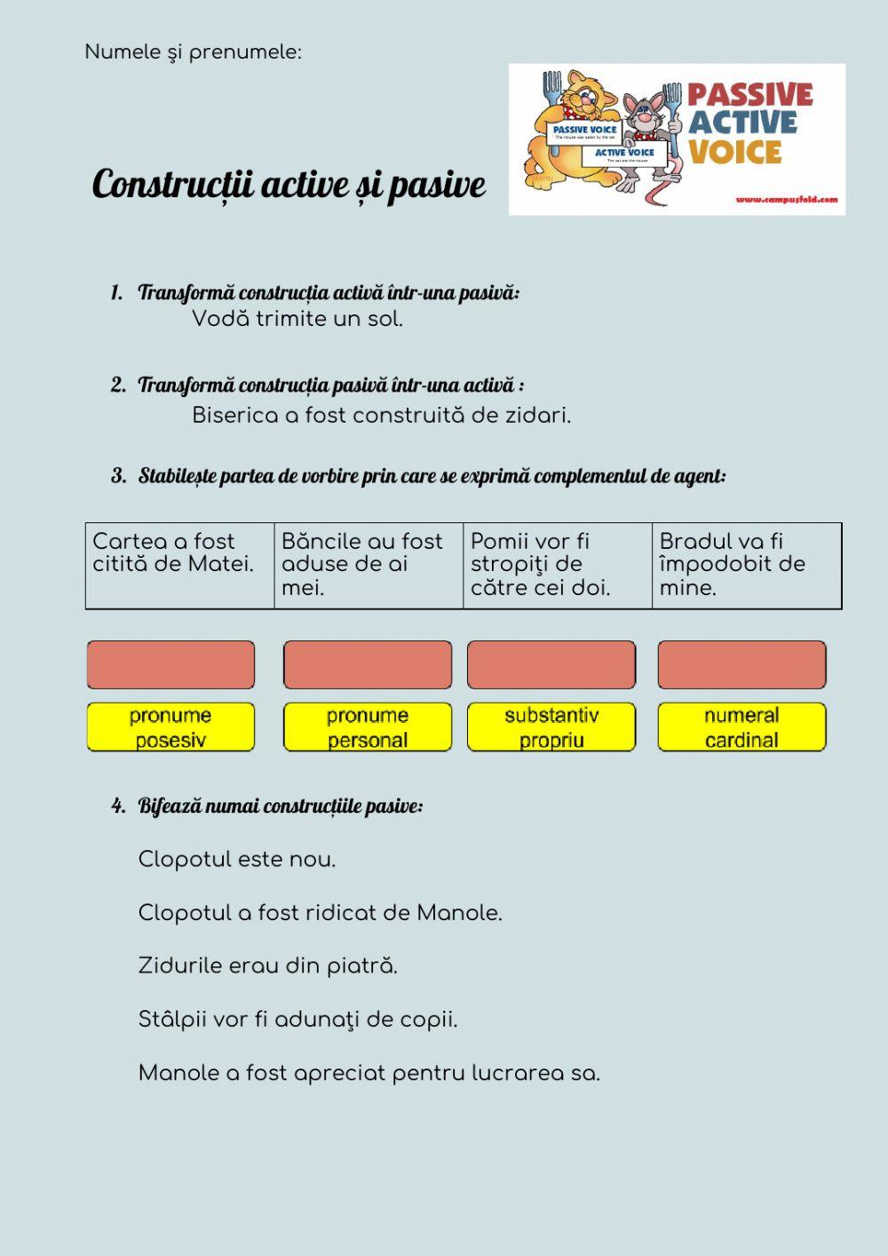 Construcții active si pasive