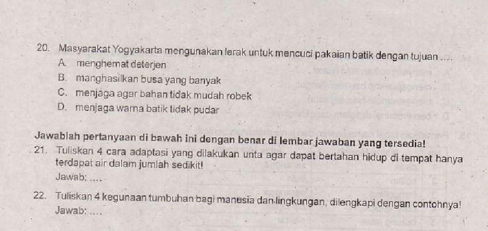 Penilaian Akhir Semester 1 Kelas 6