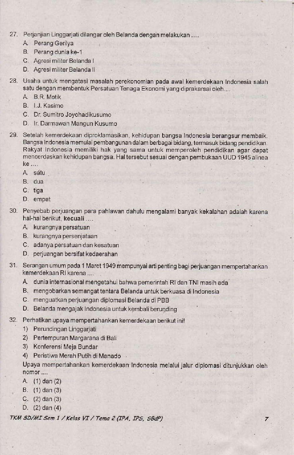 Penilaian Akhir Semester 1 Kelas 6