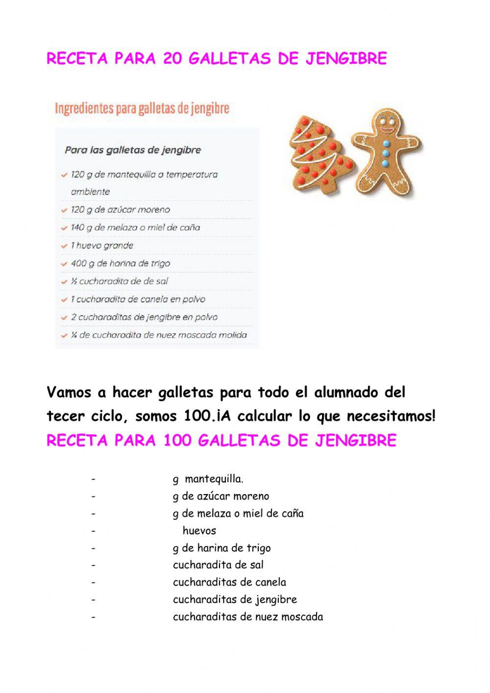 Proporcionalidad con recetas de Navidad