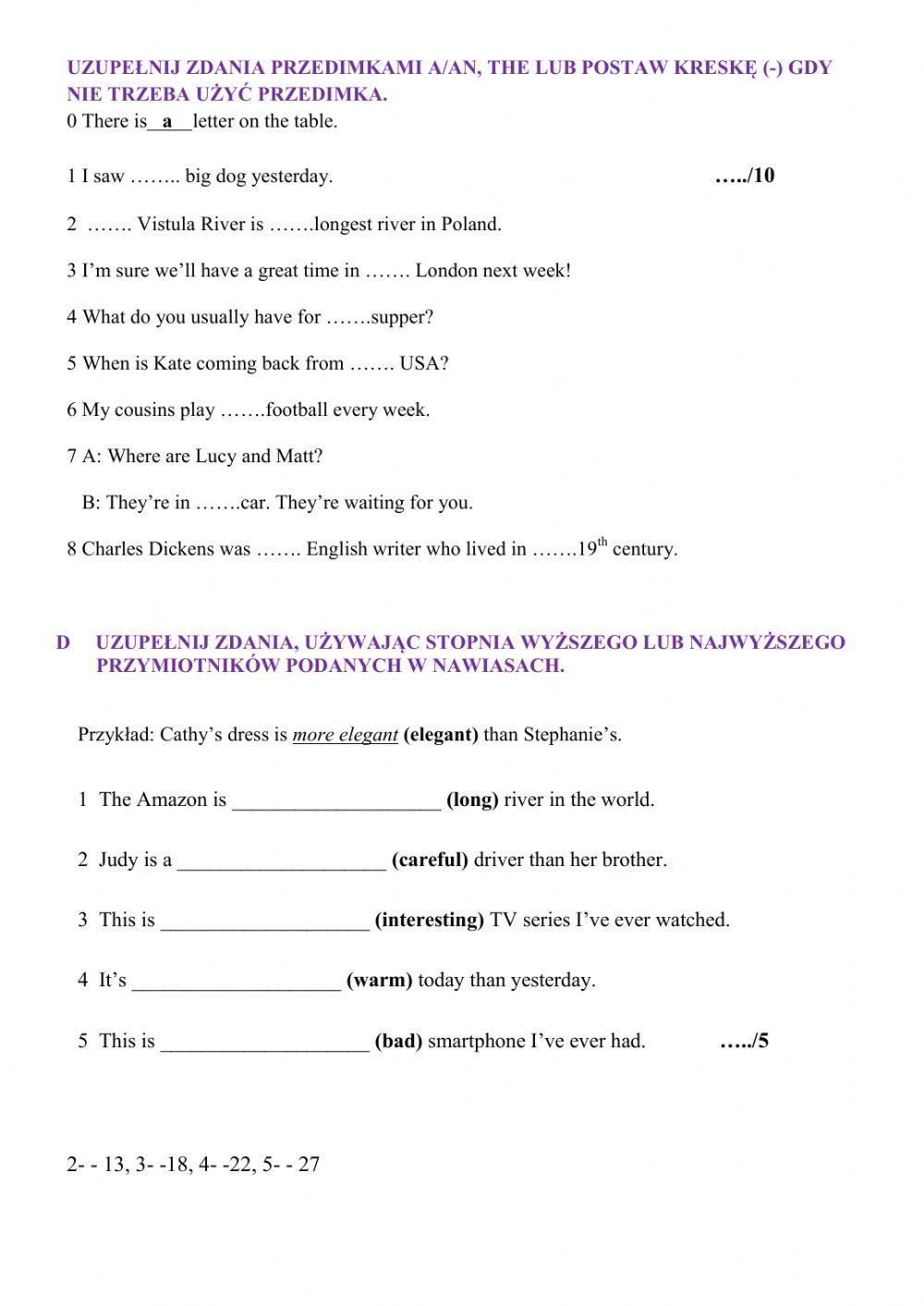 Repetytorium 8 - short test unit 4