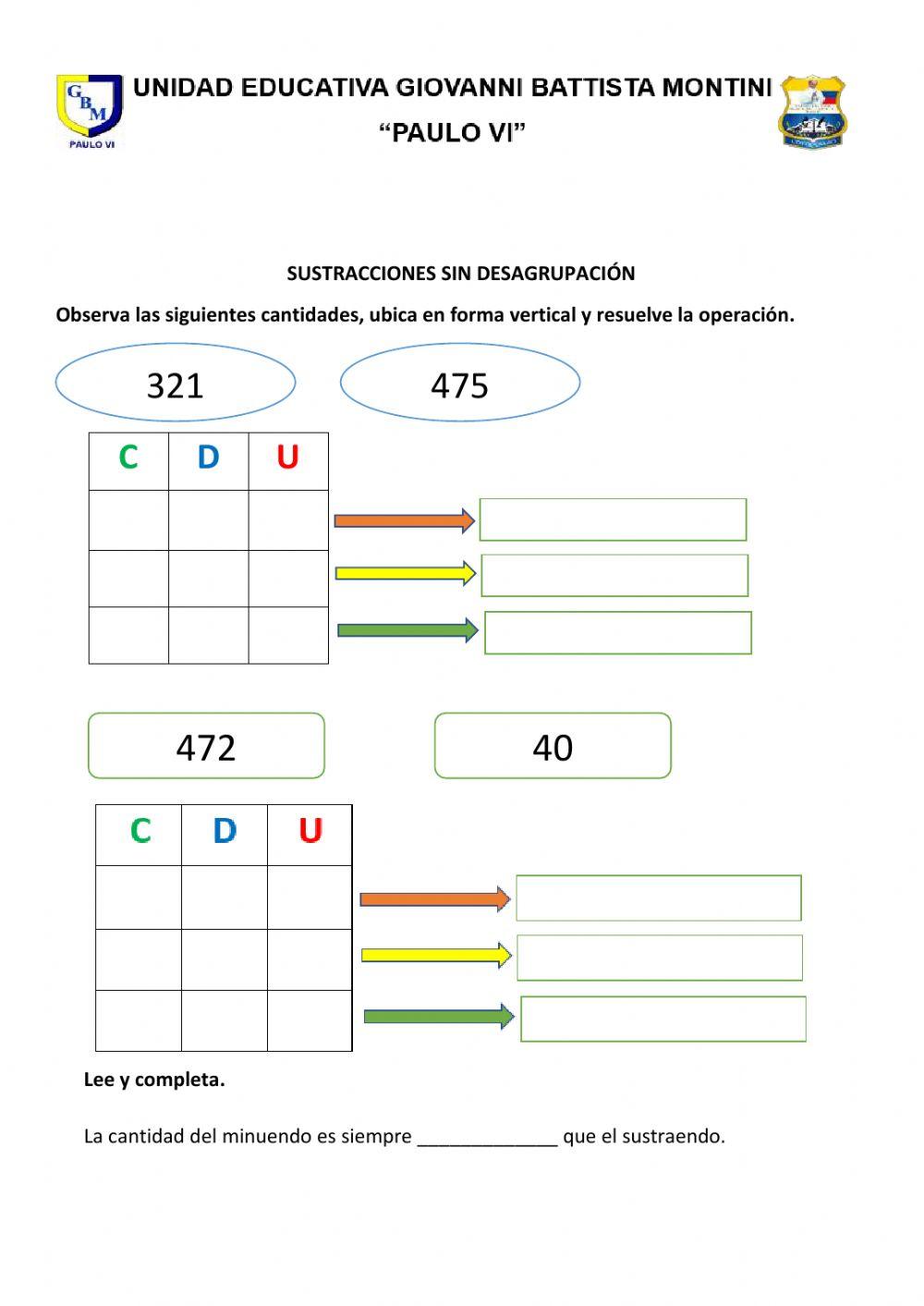 Restas sin desagrupación 1