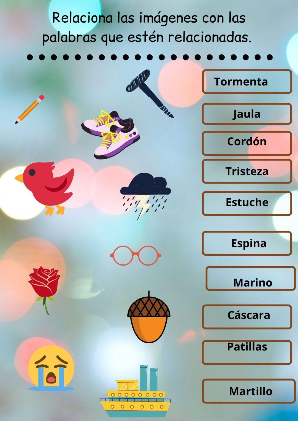 Asociación de palabras y dibujos