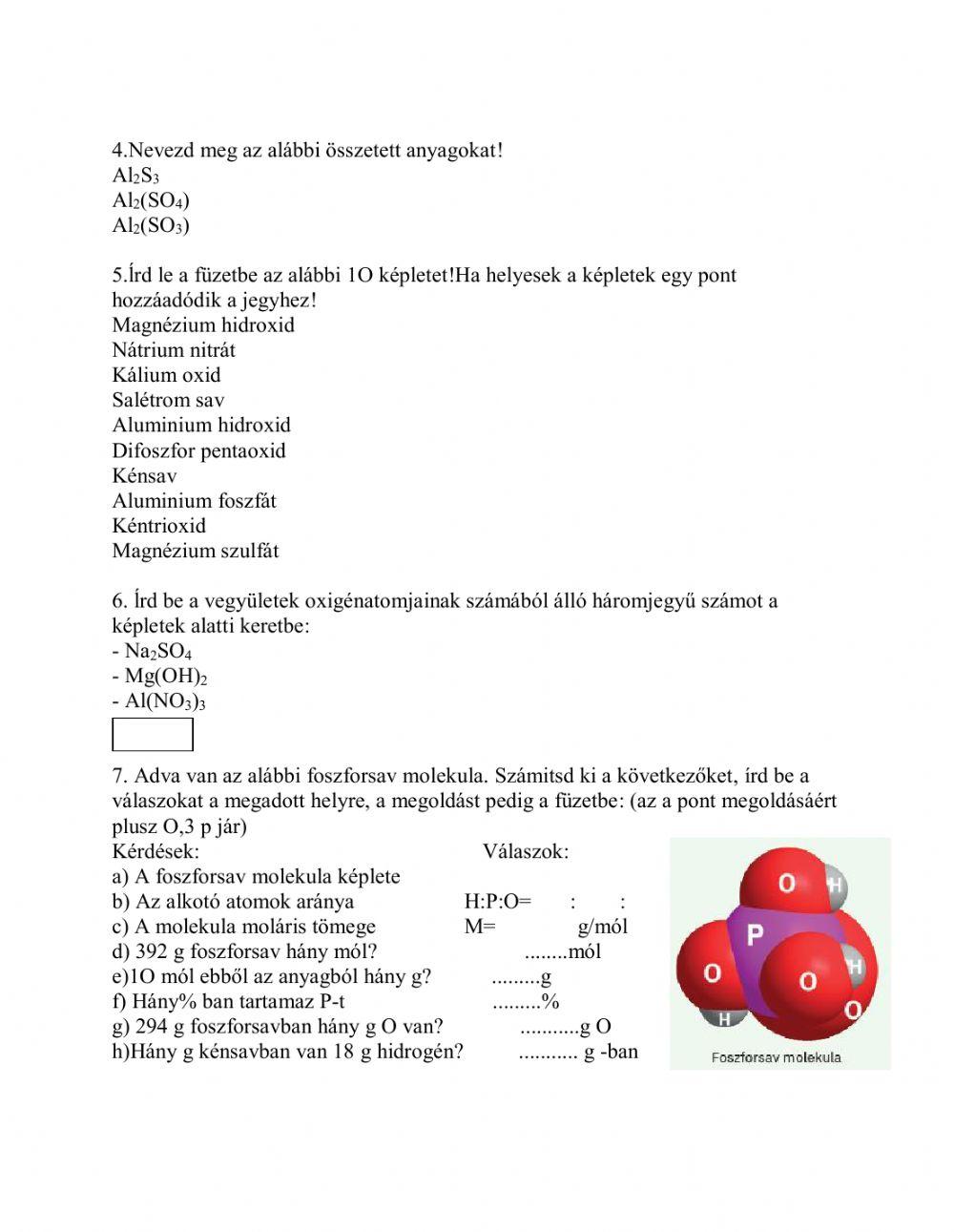 Dolgozat-Képletek. Számitások