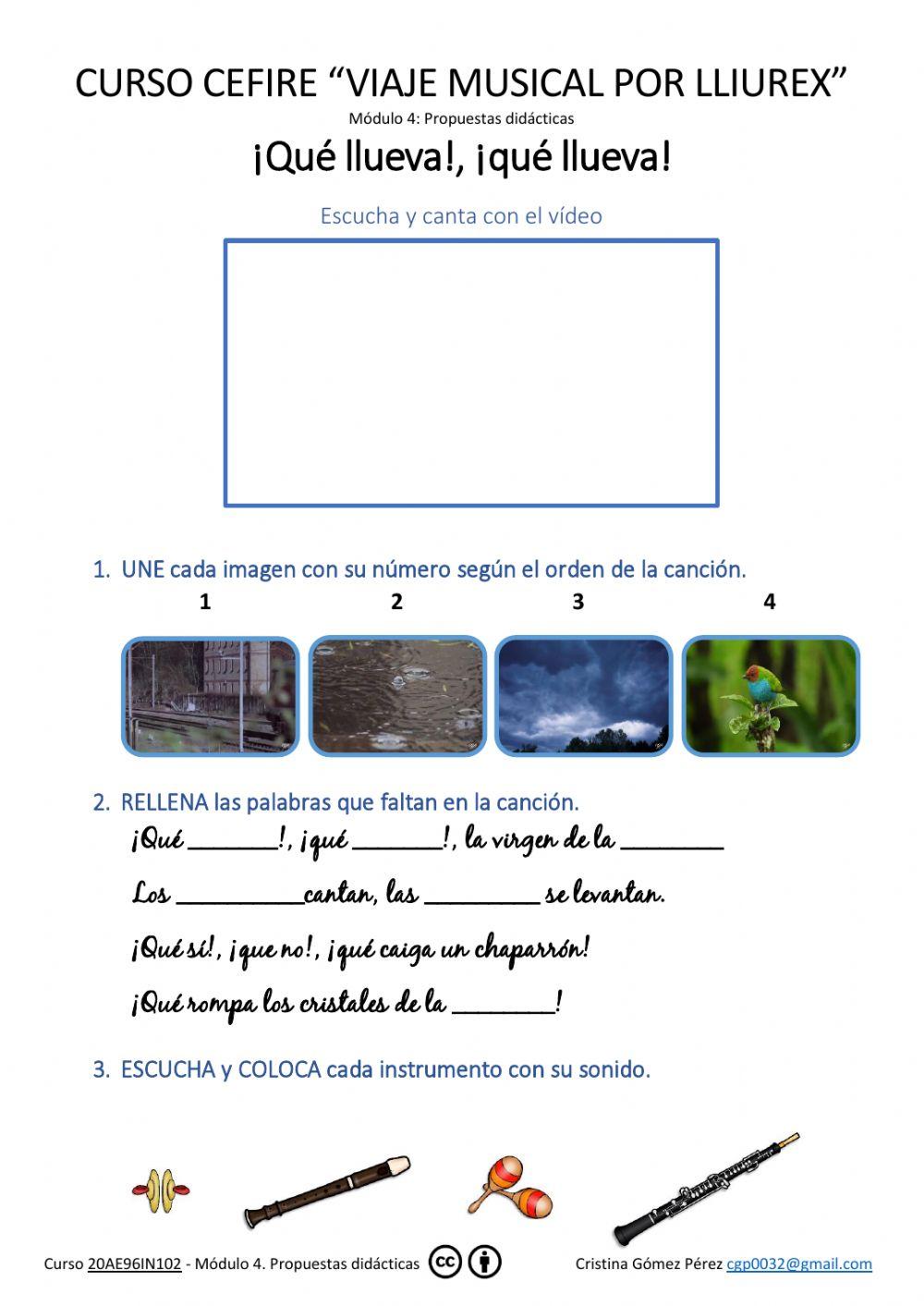 Canción -¡Qué llueva, ¡qué llueva!-