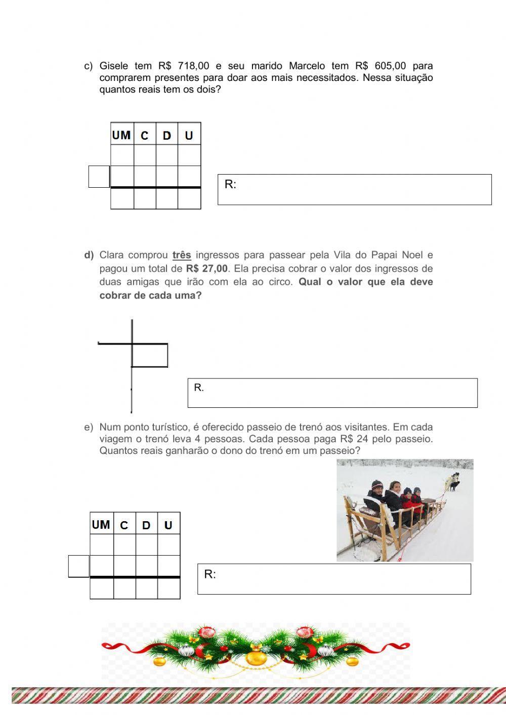 Resolução de situações-problema envolvendo sistema monetário