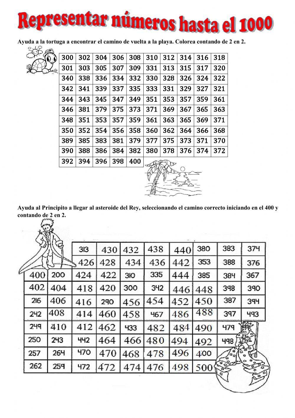Representar números hasta el 1000