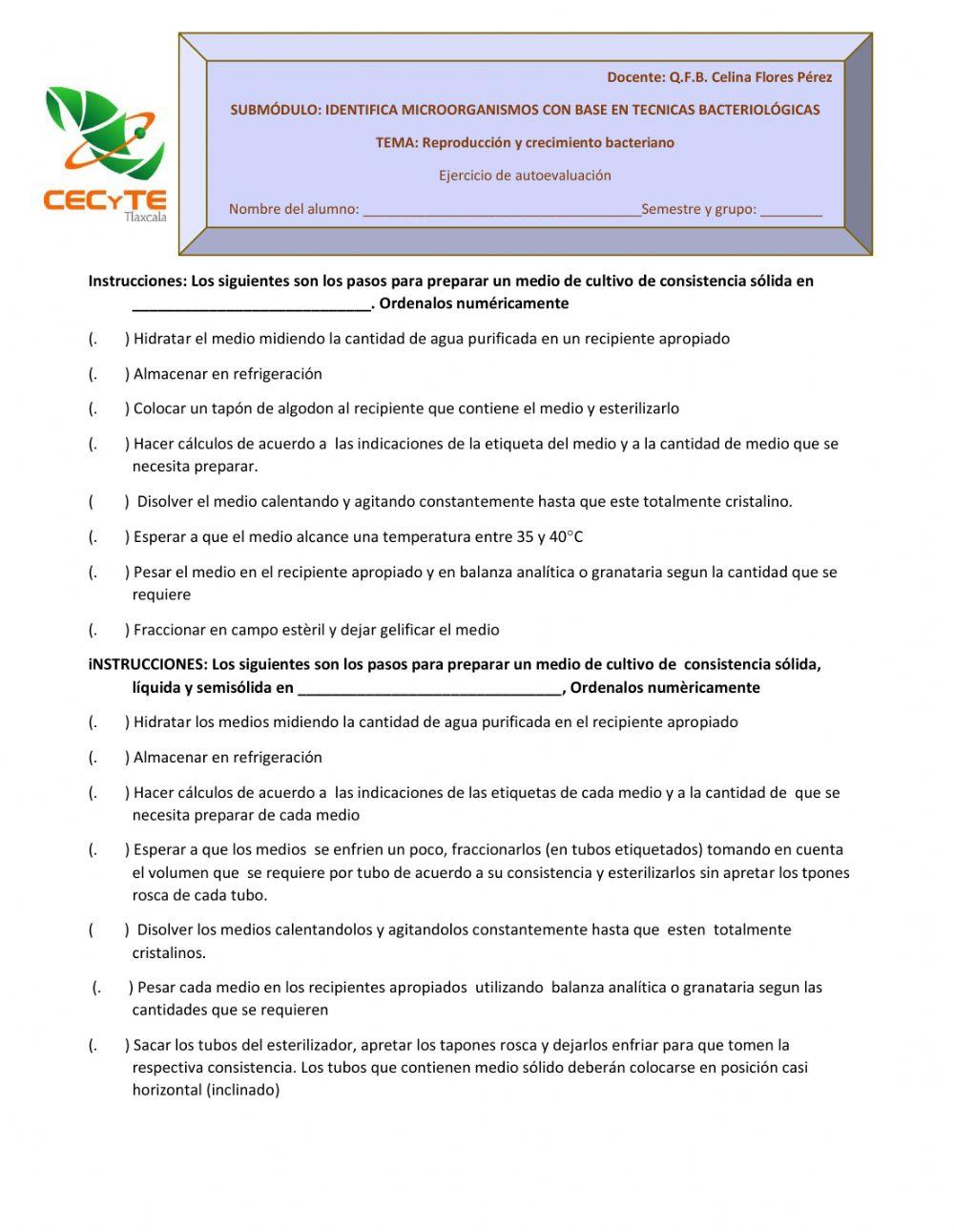 Pasos para preparar medios de cultivo