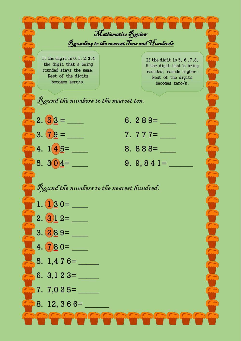 Rounding To The Nearest Ten And Hundred Worksheet Live Worksheets Rounding To The Nearest Ten And Hundred Worksheet Live Worksheets