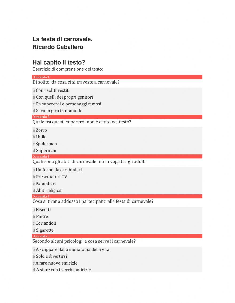 La festa di carnevale