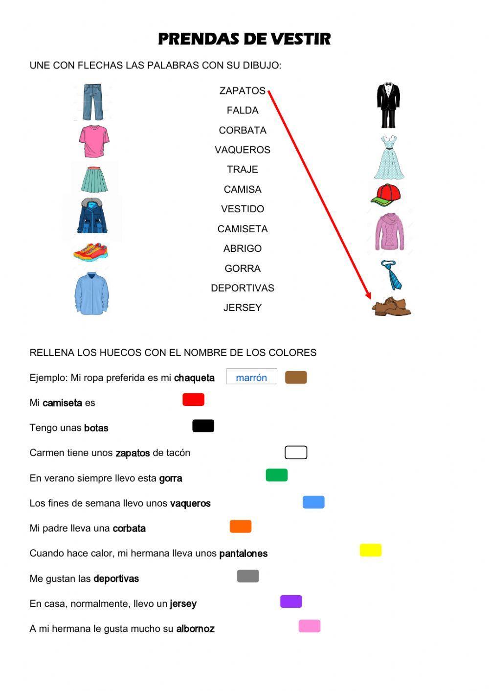 Prendas de vestir - Colores