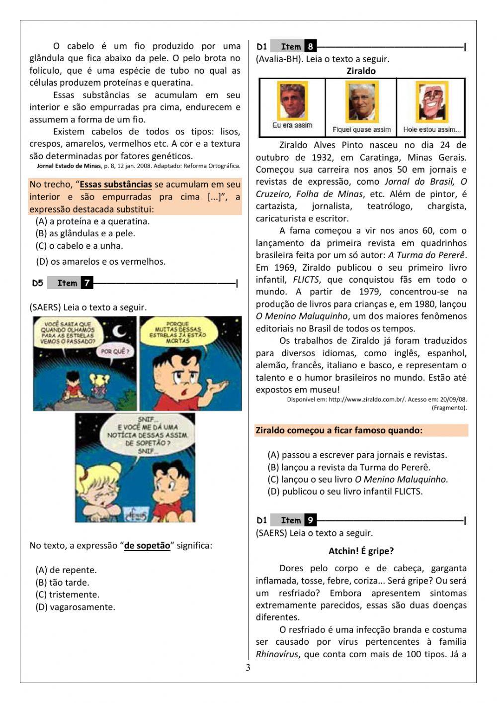 3º simulado de português