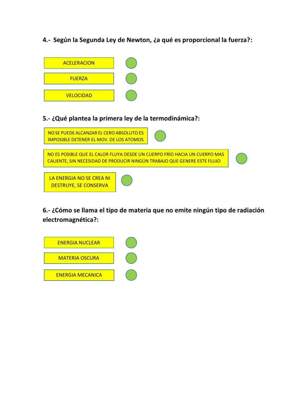 Conocimientos de fisica