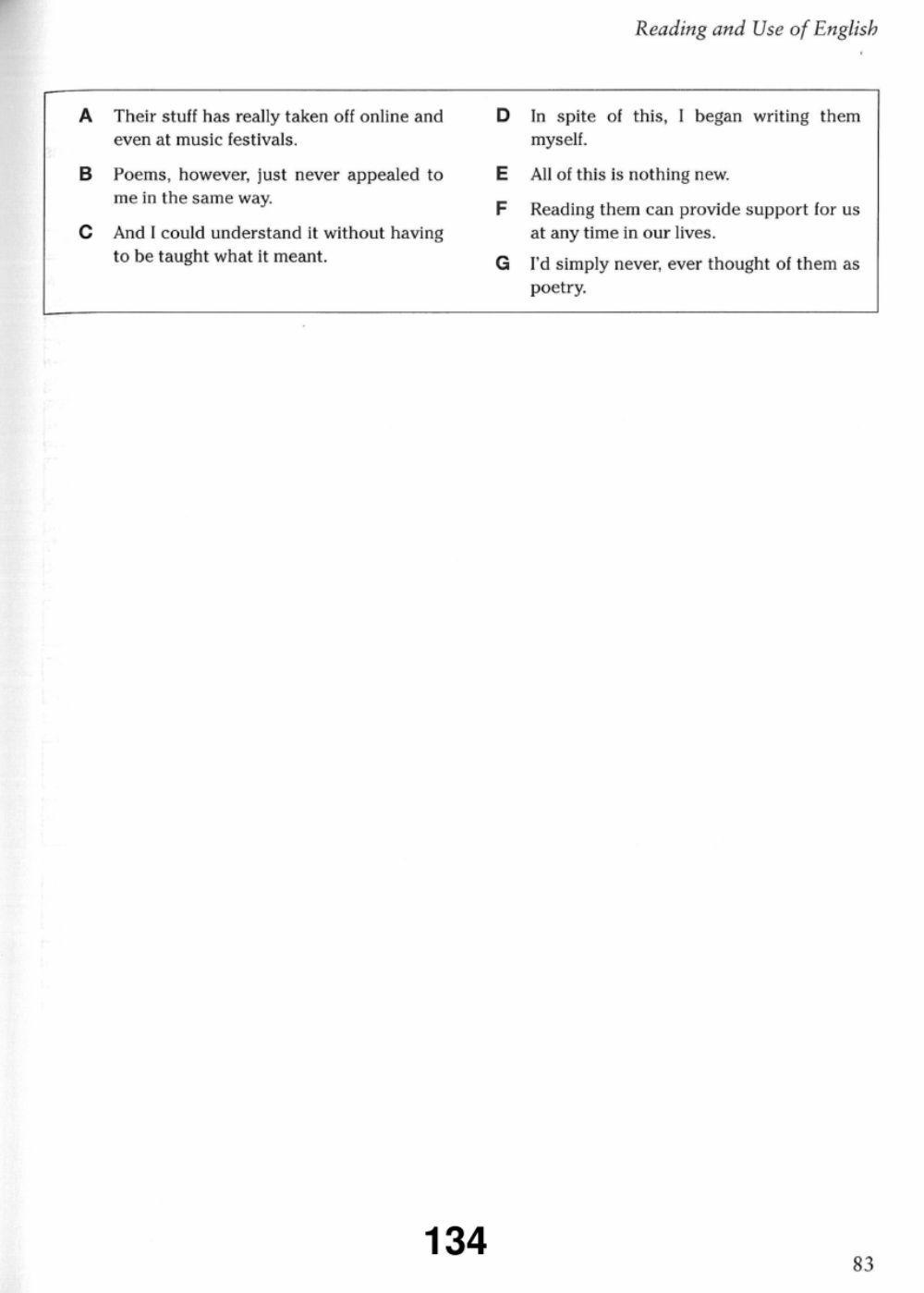 READING TASK- PARTS 5,6 AND 7- DECEMBER