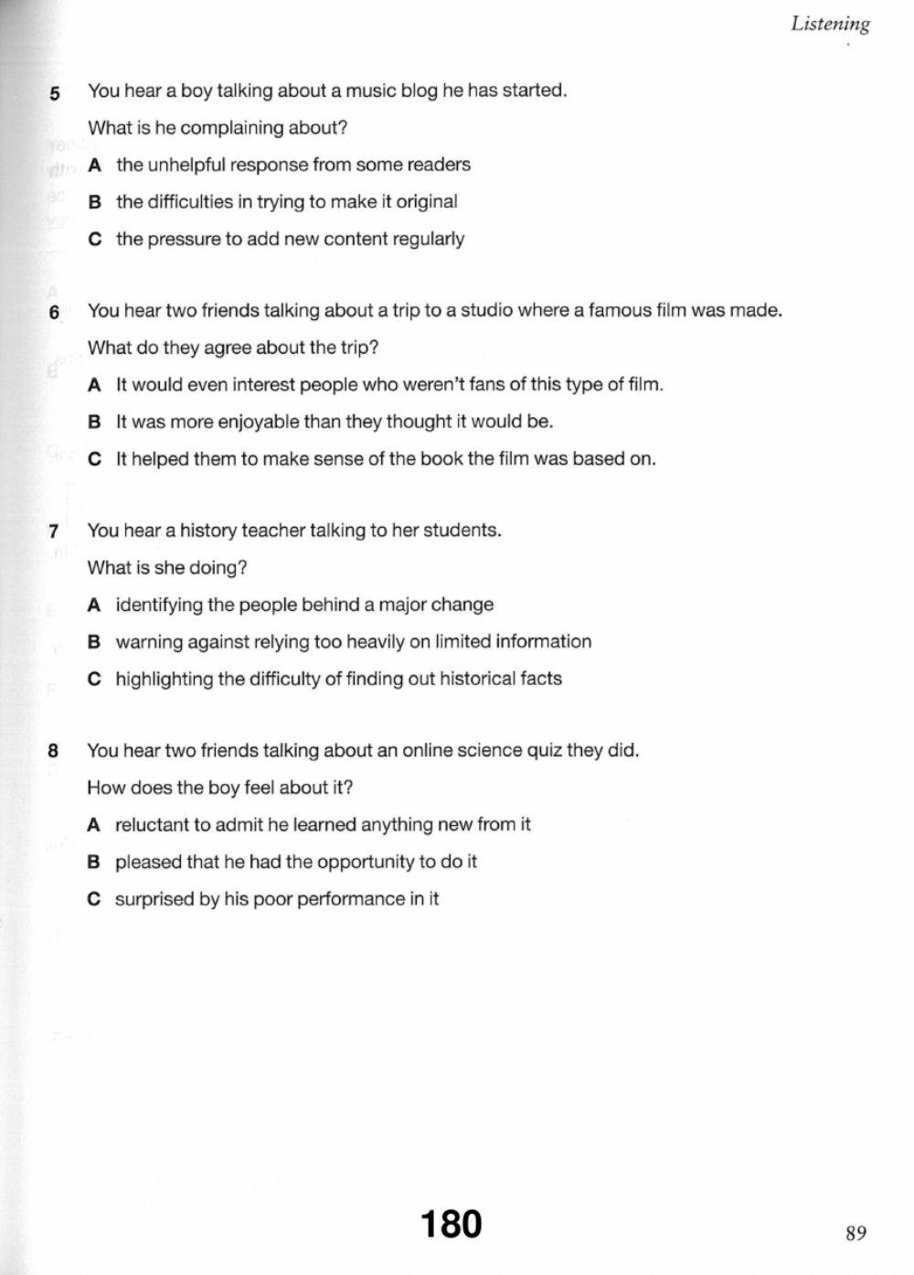 LISTENING TASK PART 1,3 AND 4- 