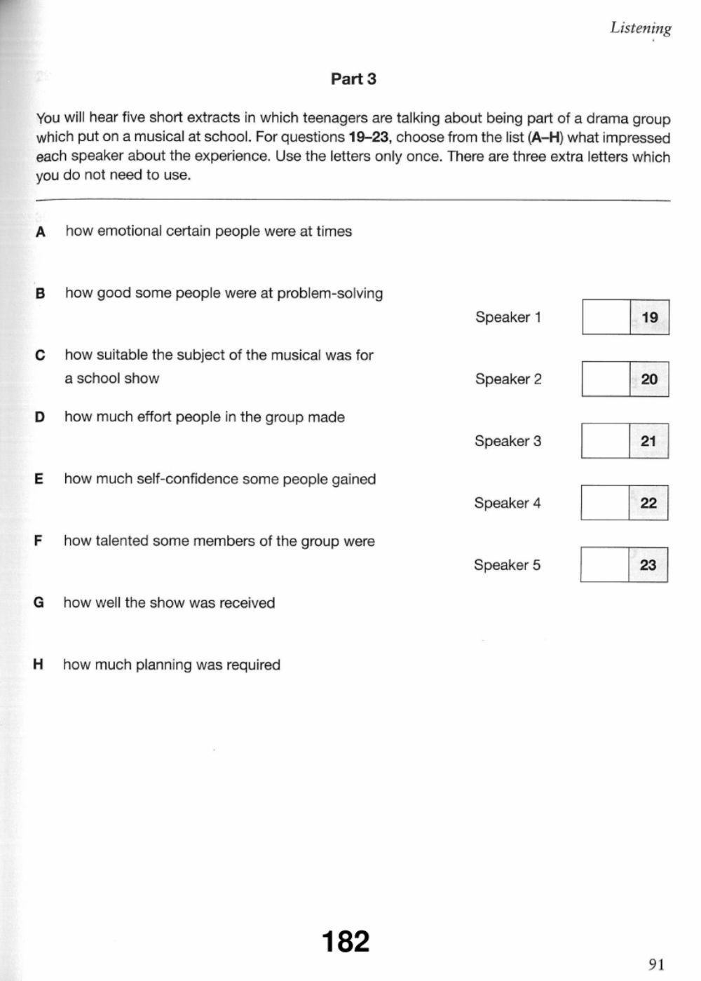 LISTENING TASK PART 1,3 AND 4- 