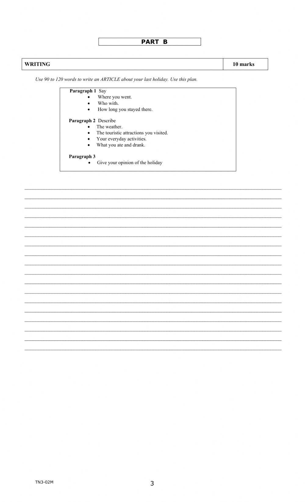 Teens 3 -FINAL EXAM-