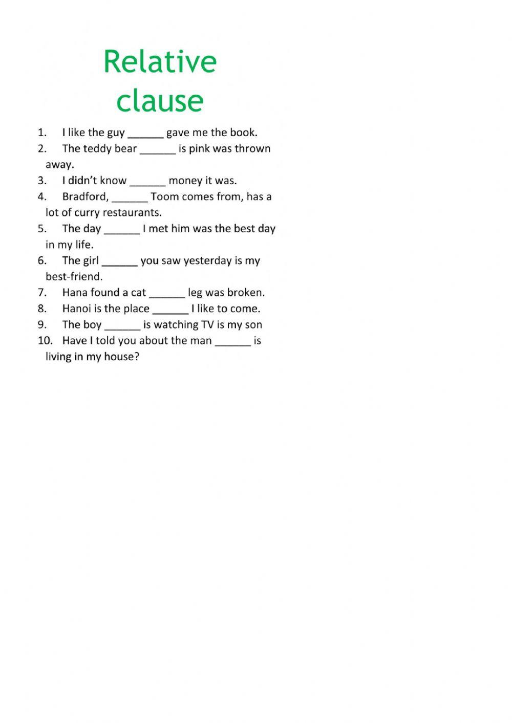 Activity 2nd - relatives-past-comp