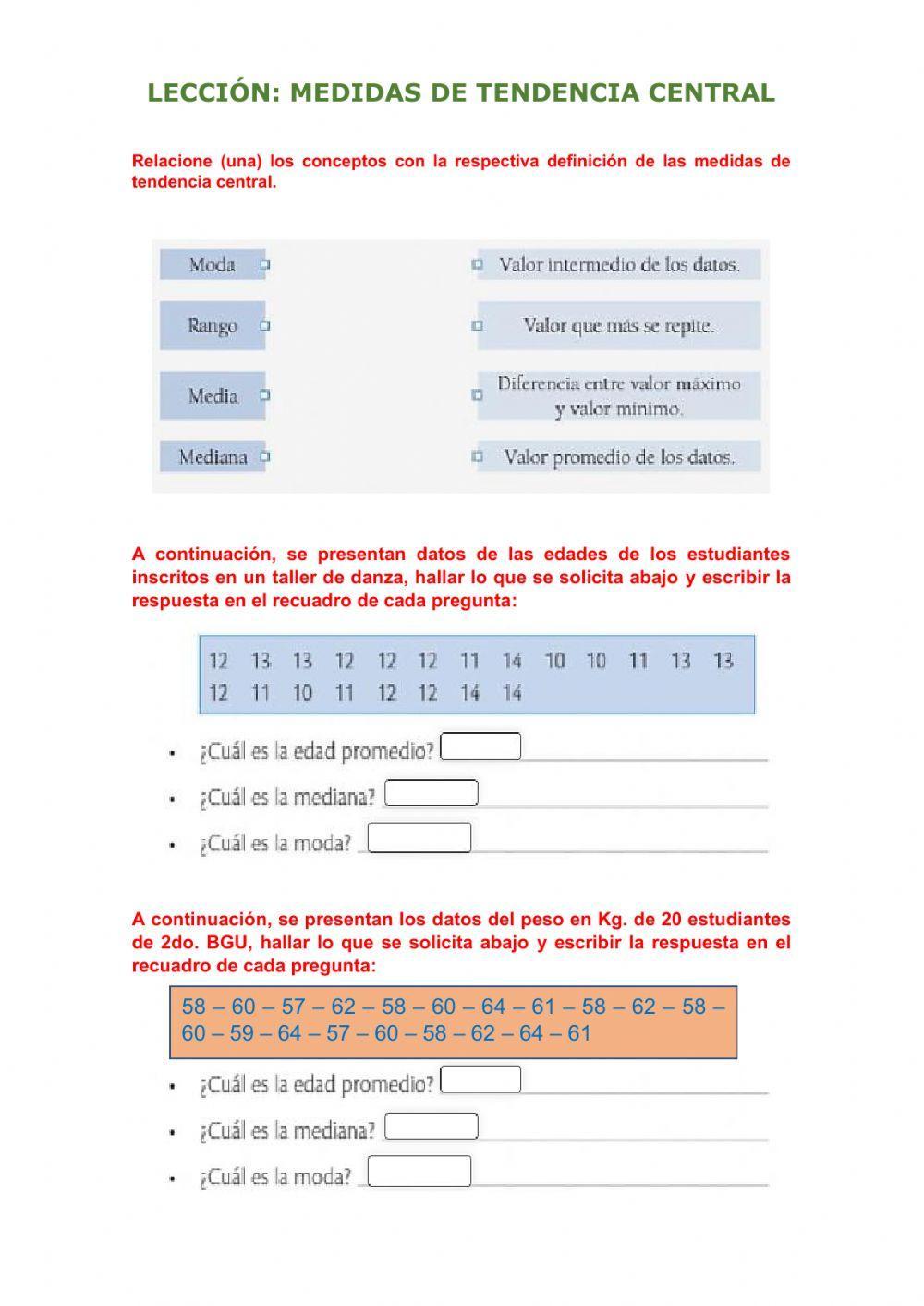 Medidas de tendencia central
