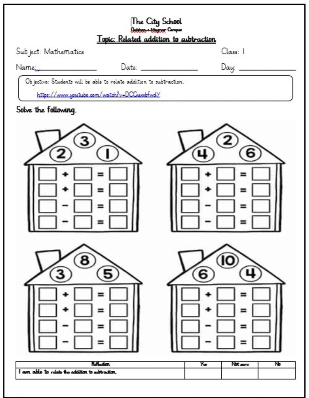 Fact family interactive exercise Live Worksheets