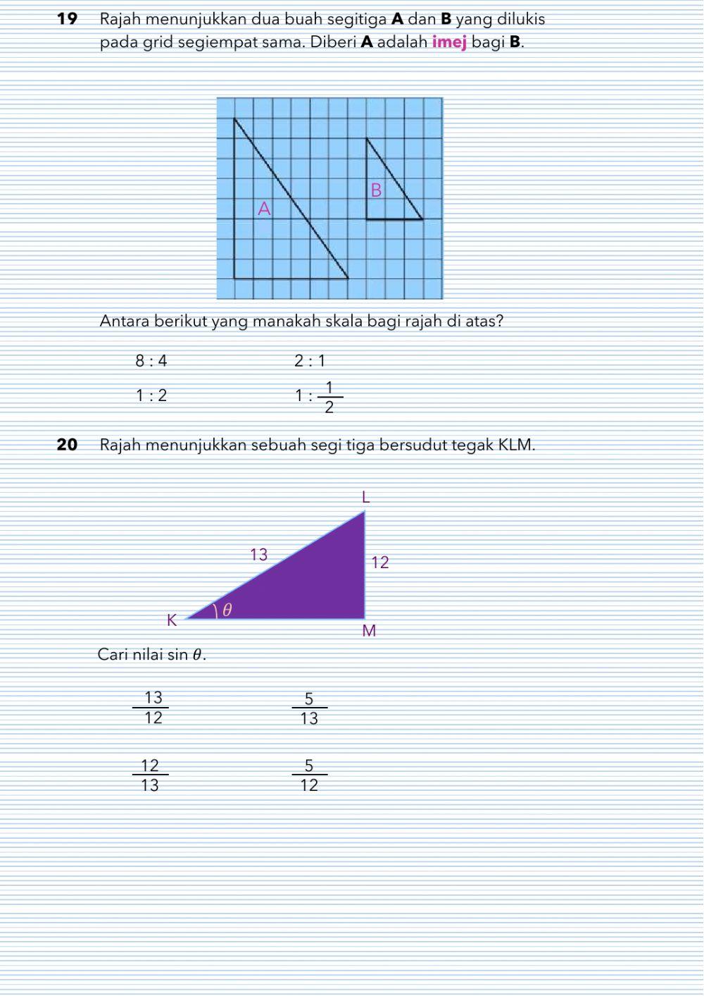 Latih tubi matematik pt3 bahagian a