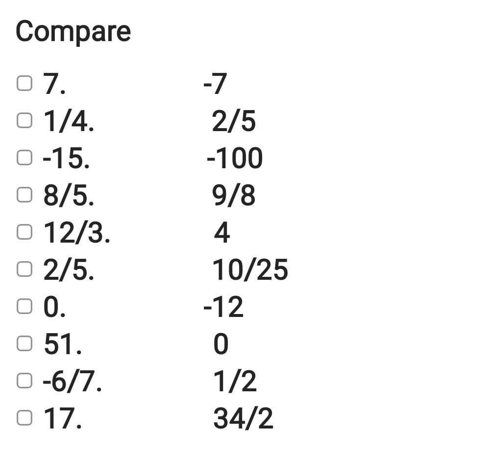 Compare integers 580496 V Live Worksheets