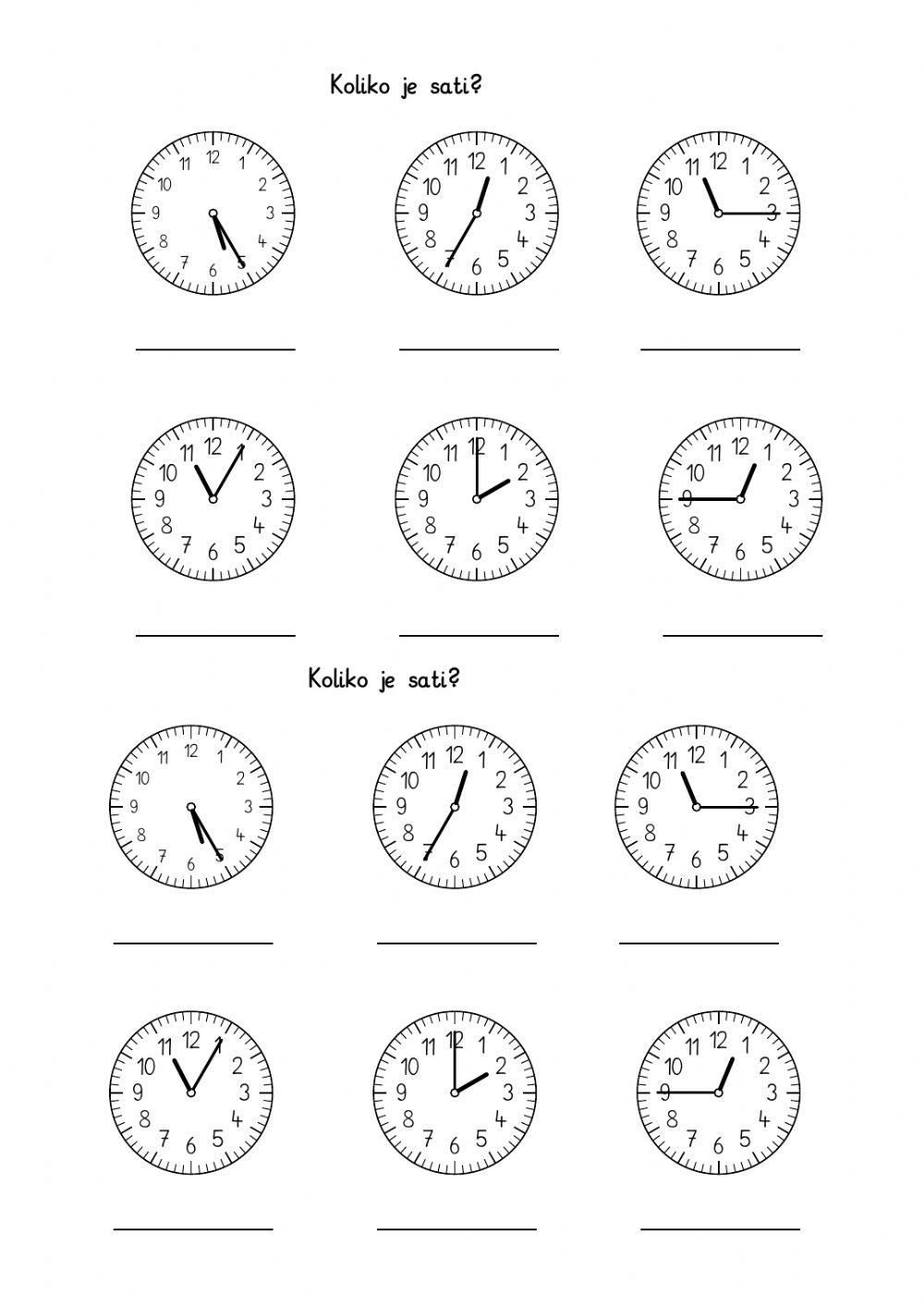koliko-je-sati-worksheet-live-worksheets