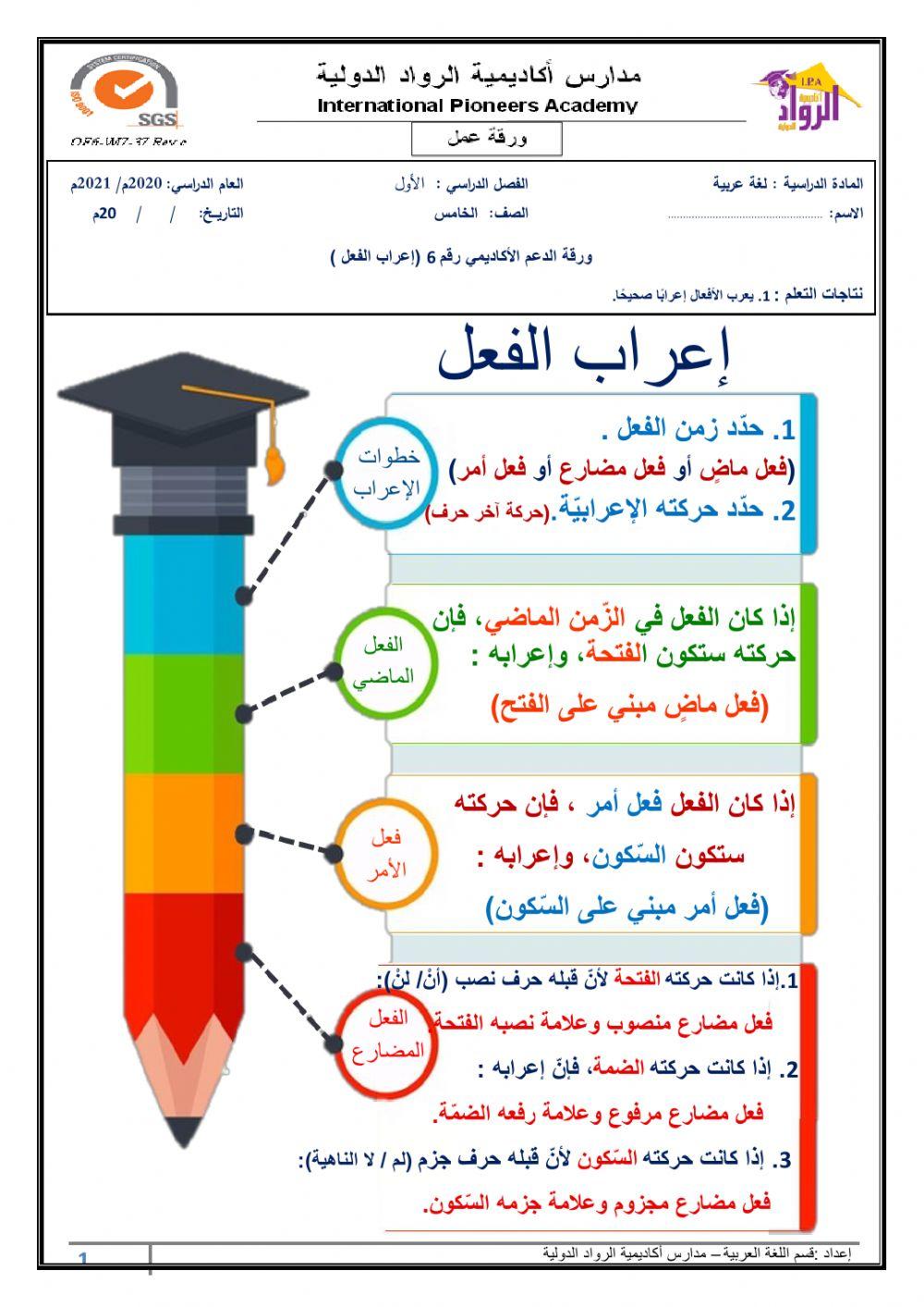 ورقة الدعم الأكاديمي رقم 6