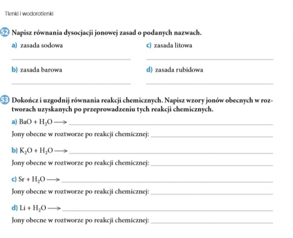 Chemia Nowej Ery 2 Sprawdzian Wodorotlenki Wodorotlenki dysocjacja worksheet | Live Worksheets