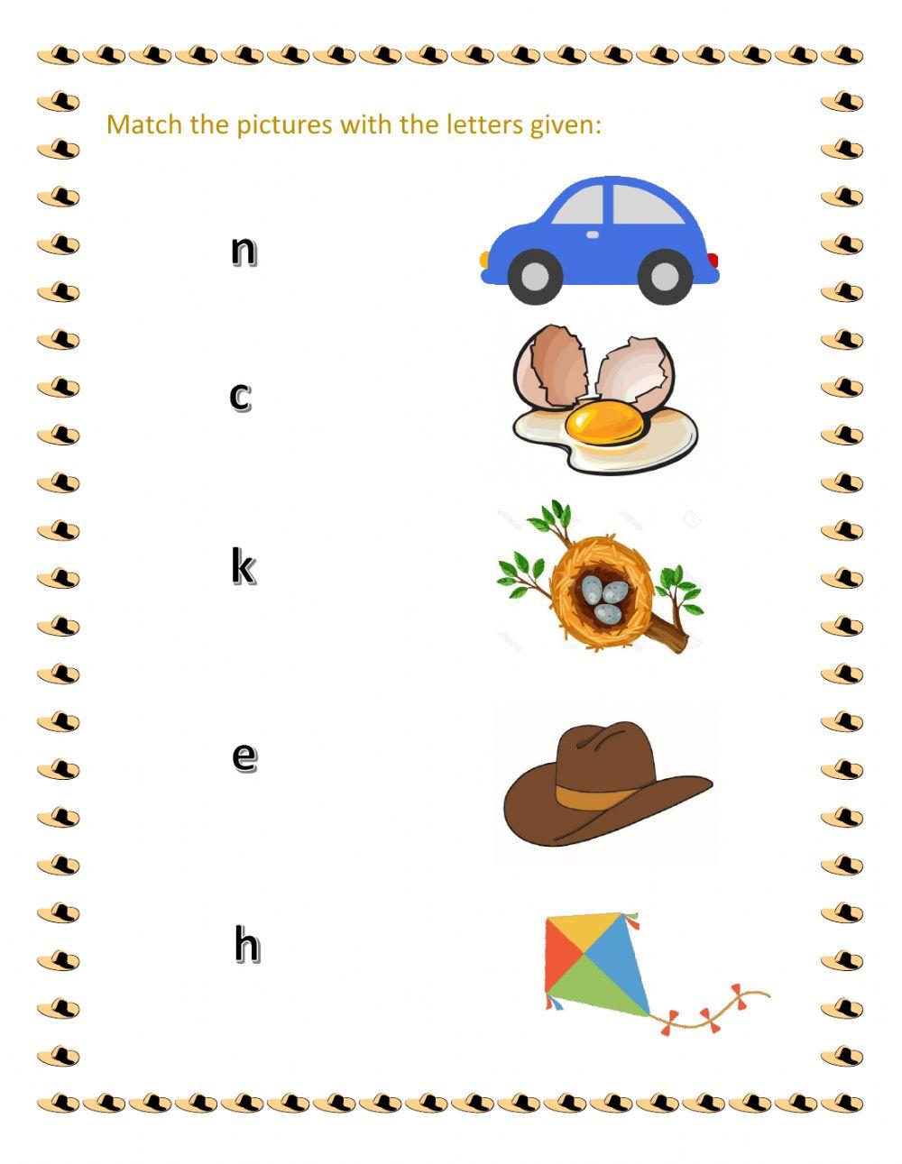 Match the picture with its initial sound