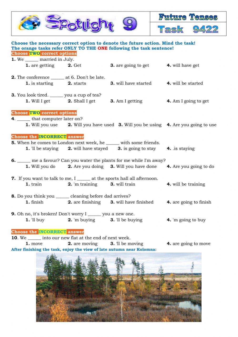 Spotlight 9 Task 9422