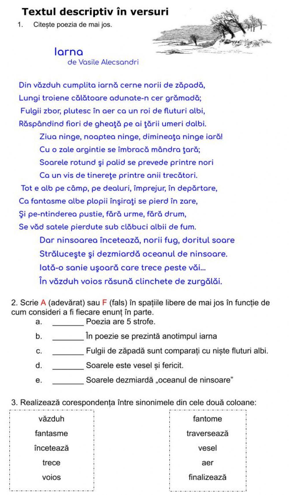 5.Textul descriptiv în versuri