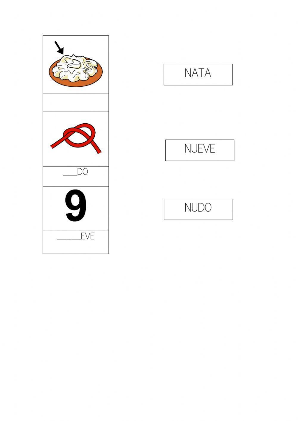 Leo escribe palabras con n