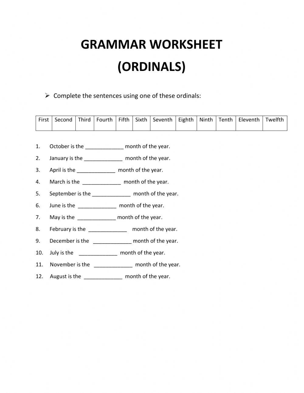 Ordinals