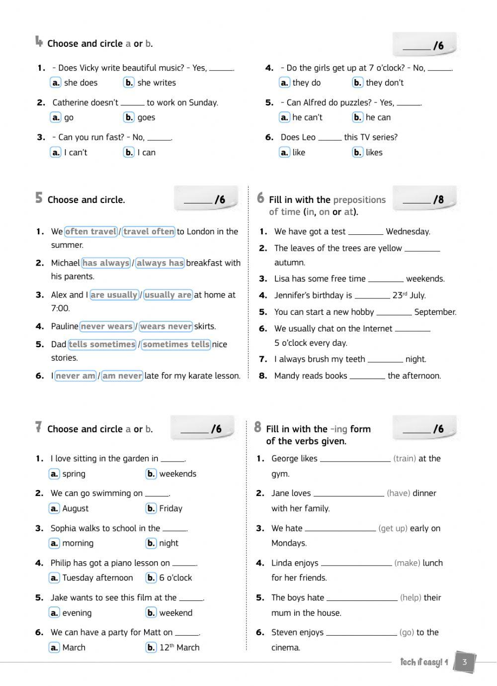 Tech it easy 1 test 2 lessons 7 12 liveworksheets