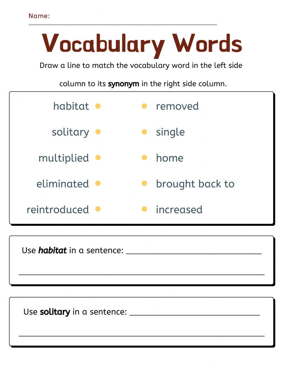 Vocabulary U2 W4