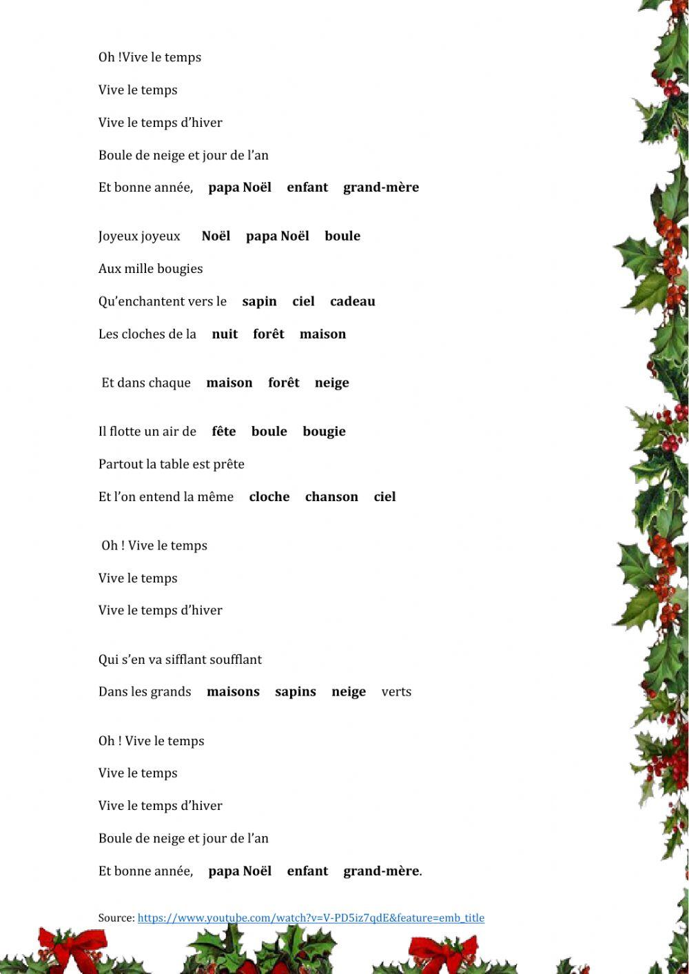 Chansons de Noël: -Vive le vent-