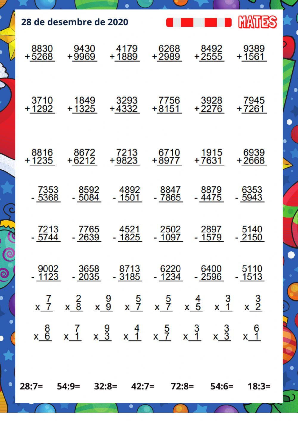 28 de desembre - mates