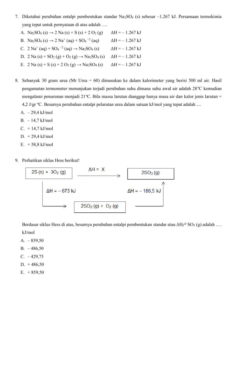 Soal pas kimia kelas xi ipa