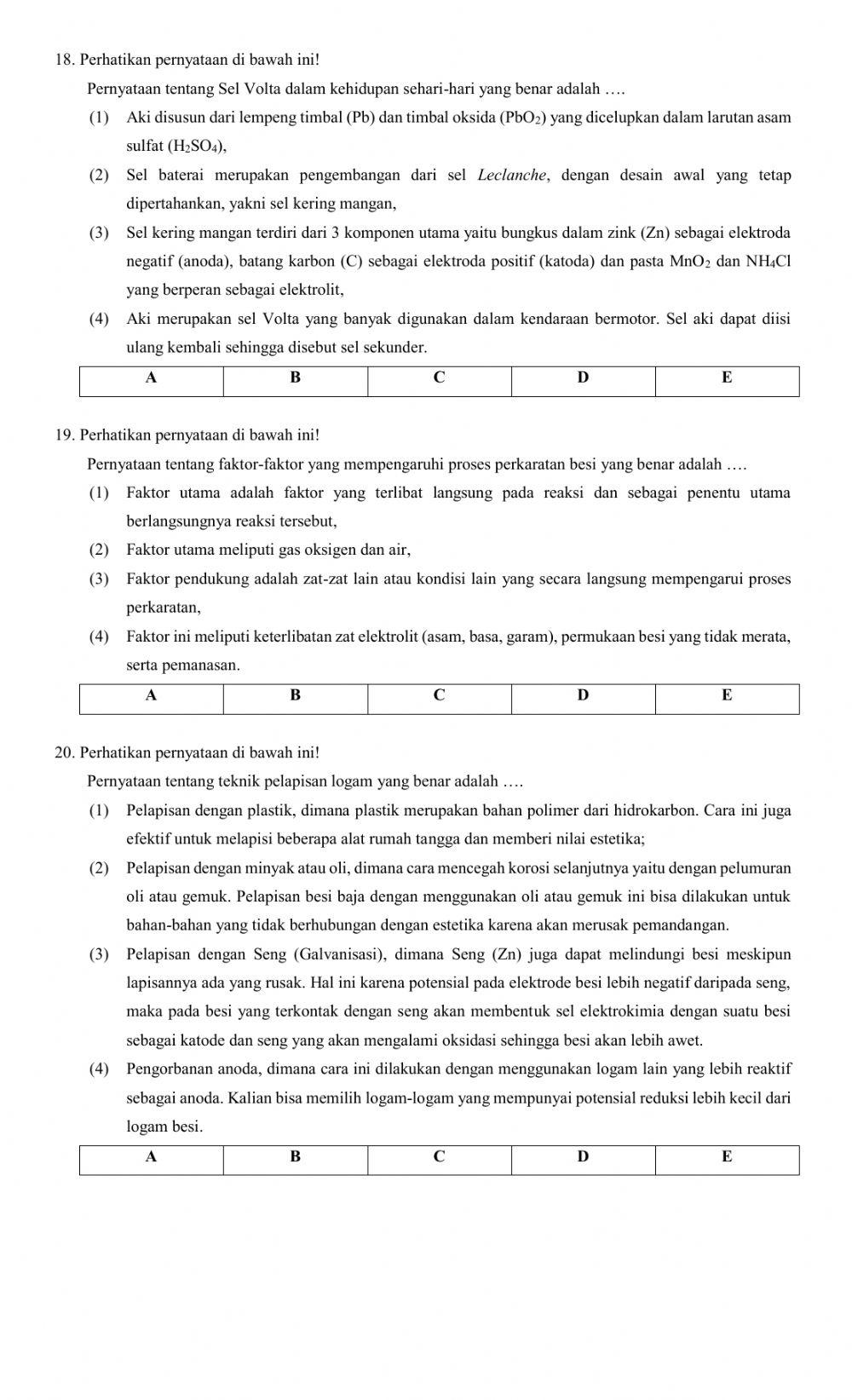 Soal pas kelas xii ipa