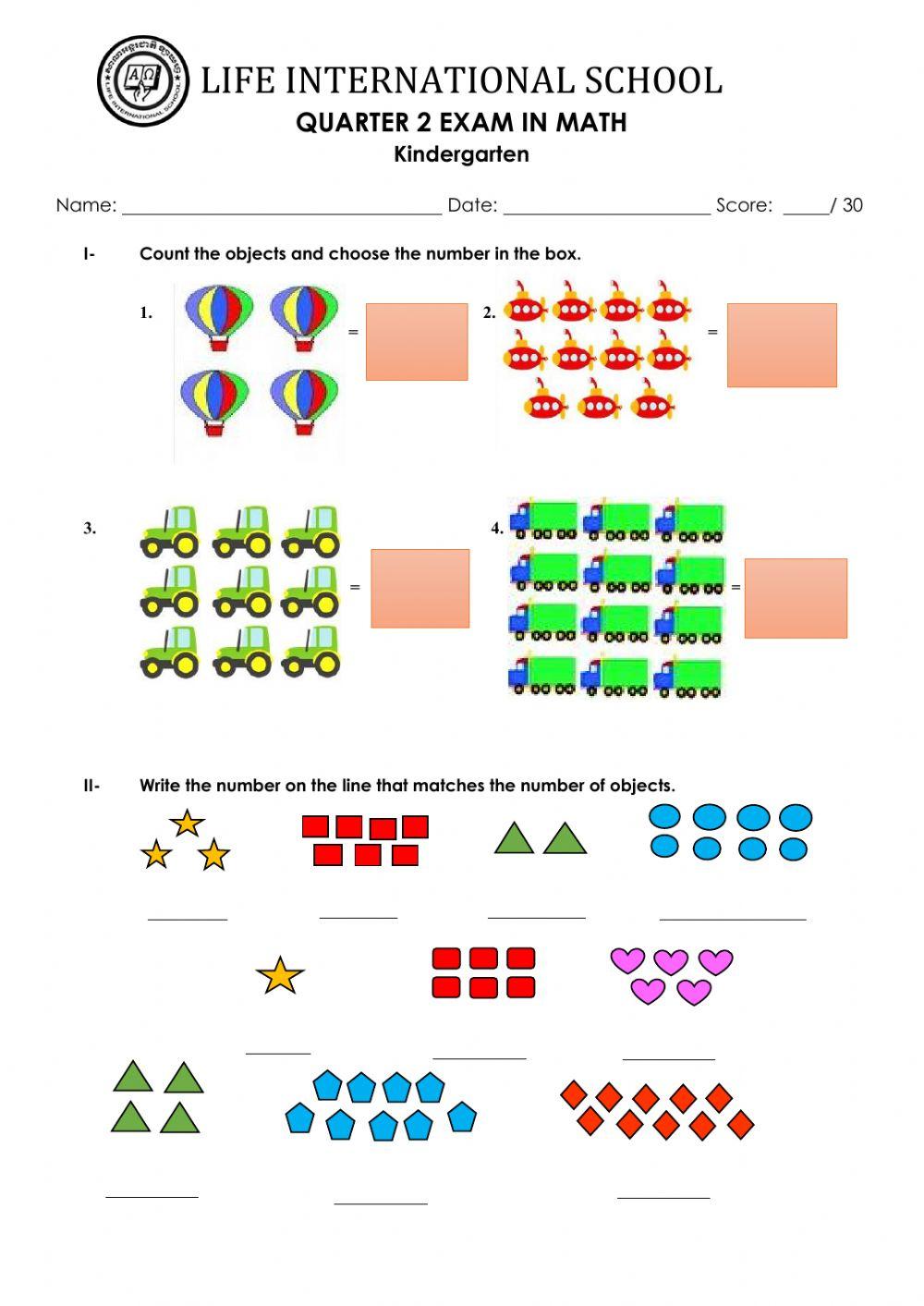 Counting numbers and number names interactive worksheet live worksheets