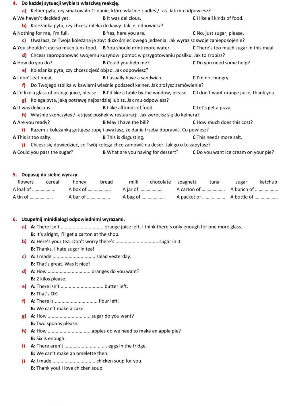 E8 U6 Żywienie Test