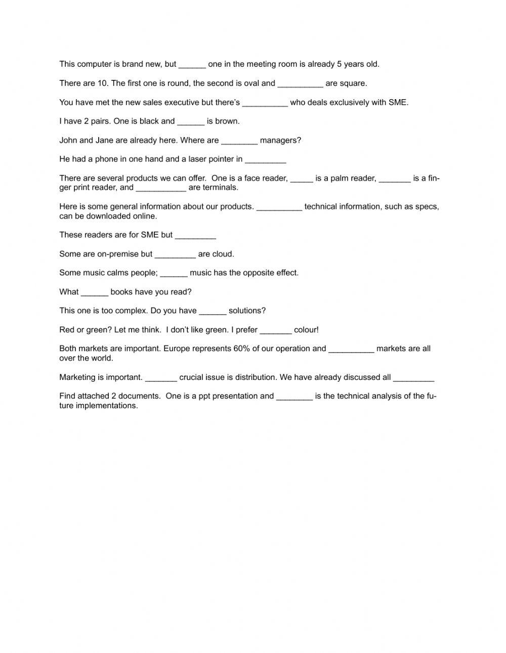 Other Others The other Another