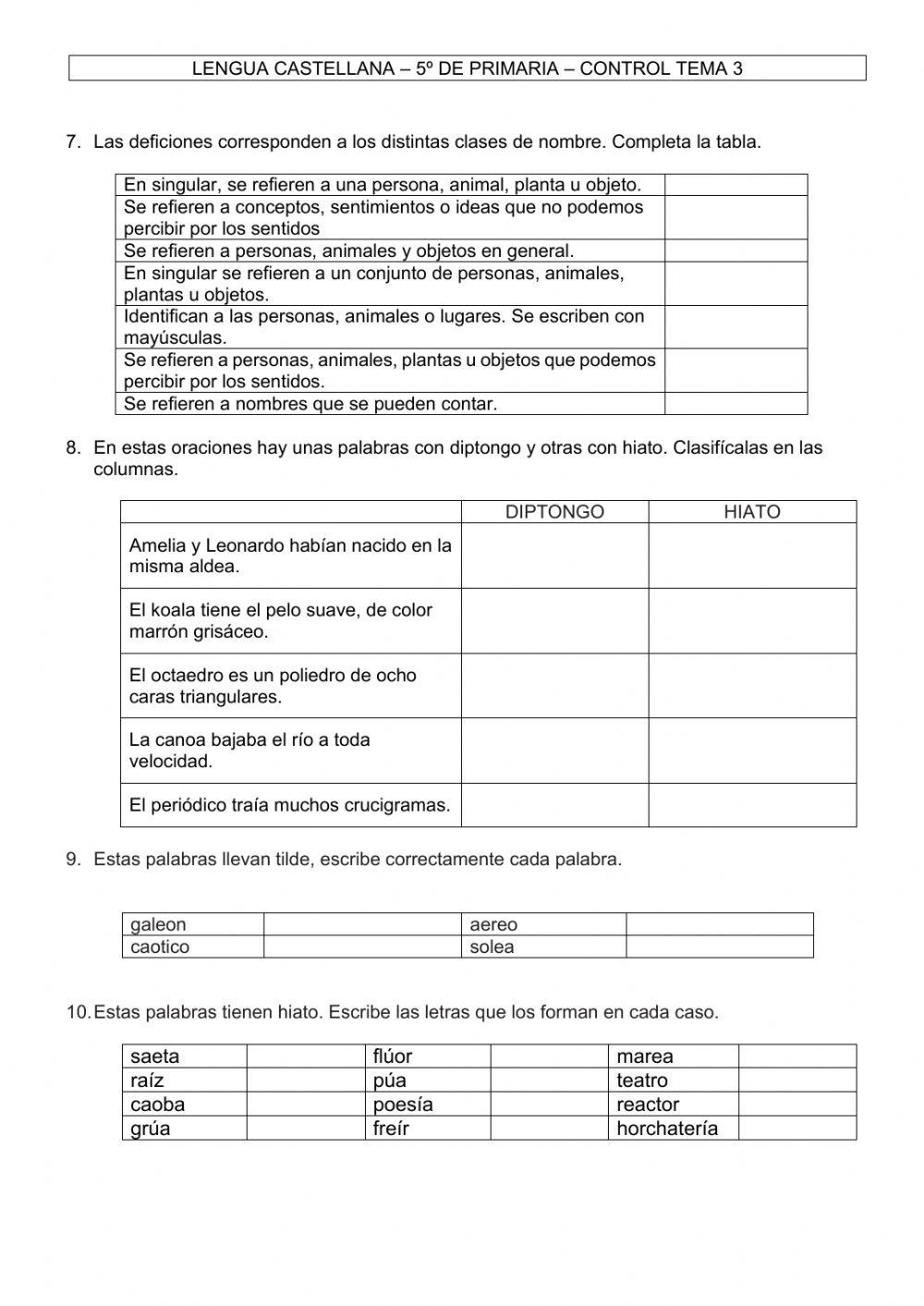 2-Control de Castellano - Tema 3