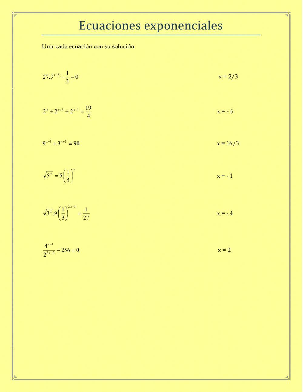 Ecuaciones exponenciales