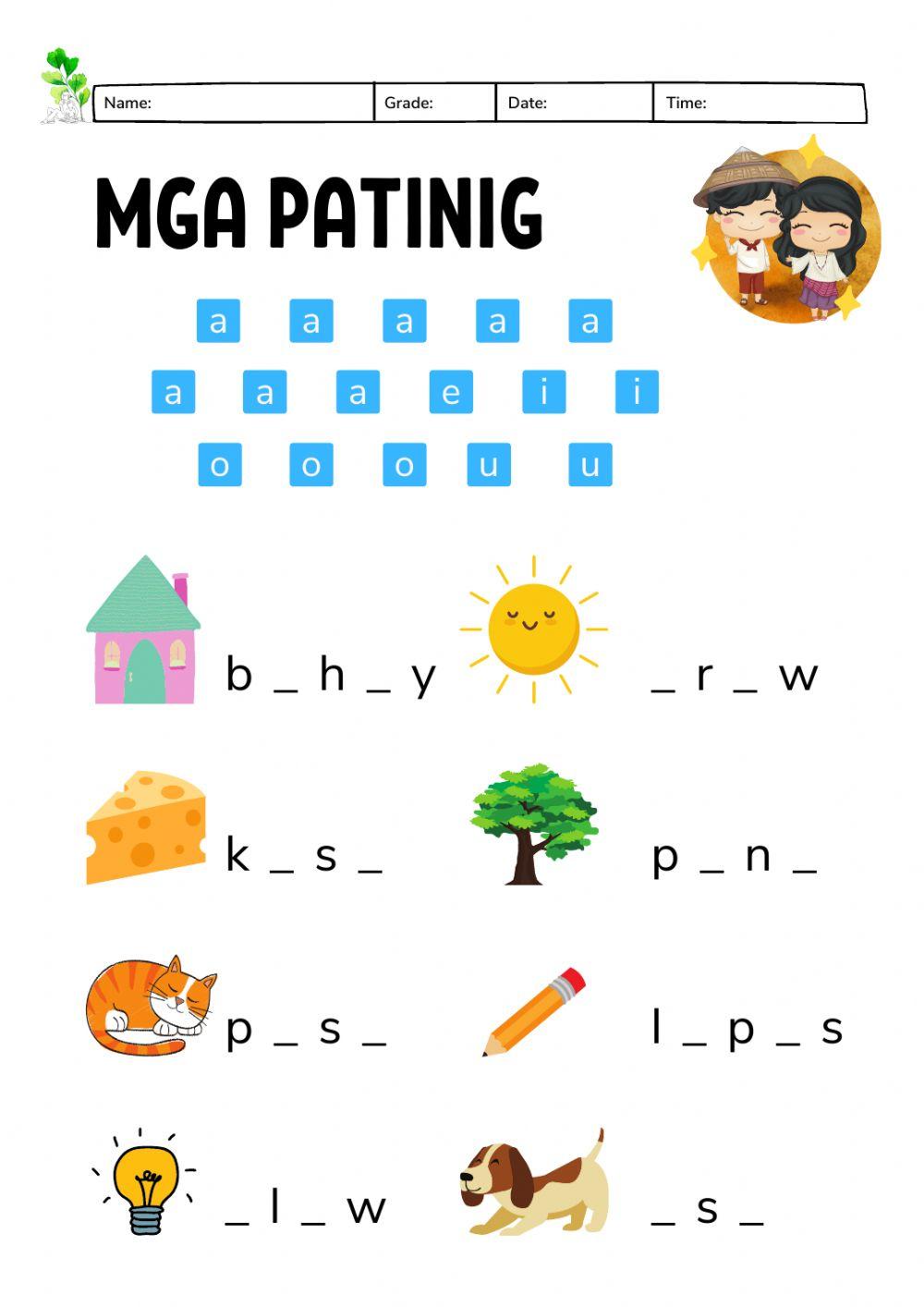 Montessori Lesson - Filipino - Mga Patinig