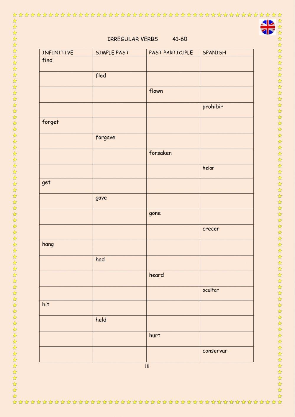 Irregular verbs 41-60