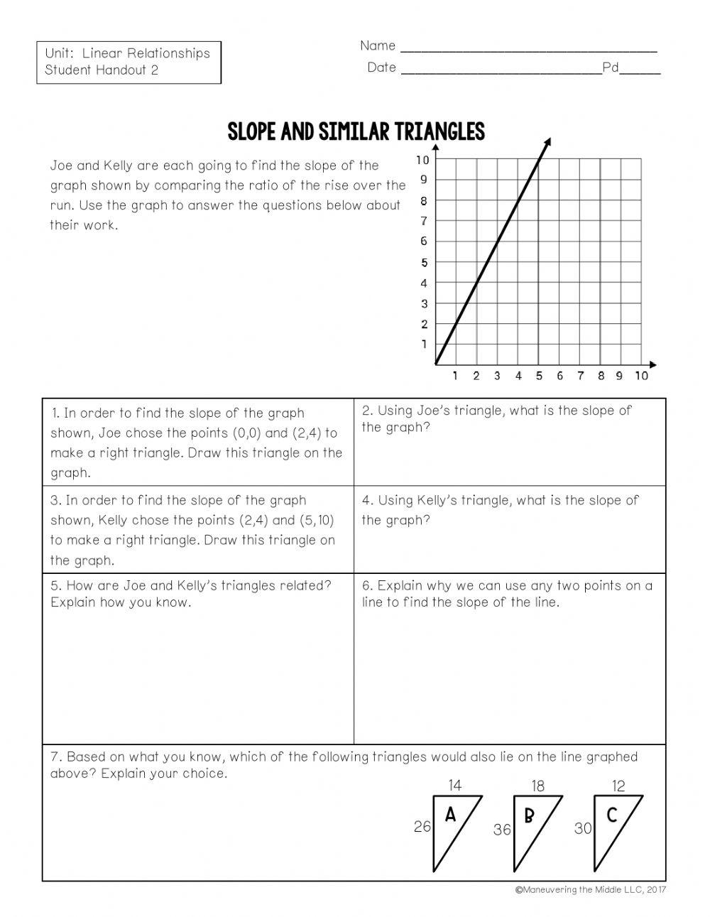8th Grade Slope and Similar Triangles 4536567 mssnipes