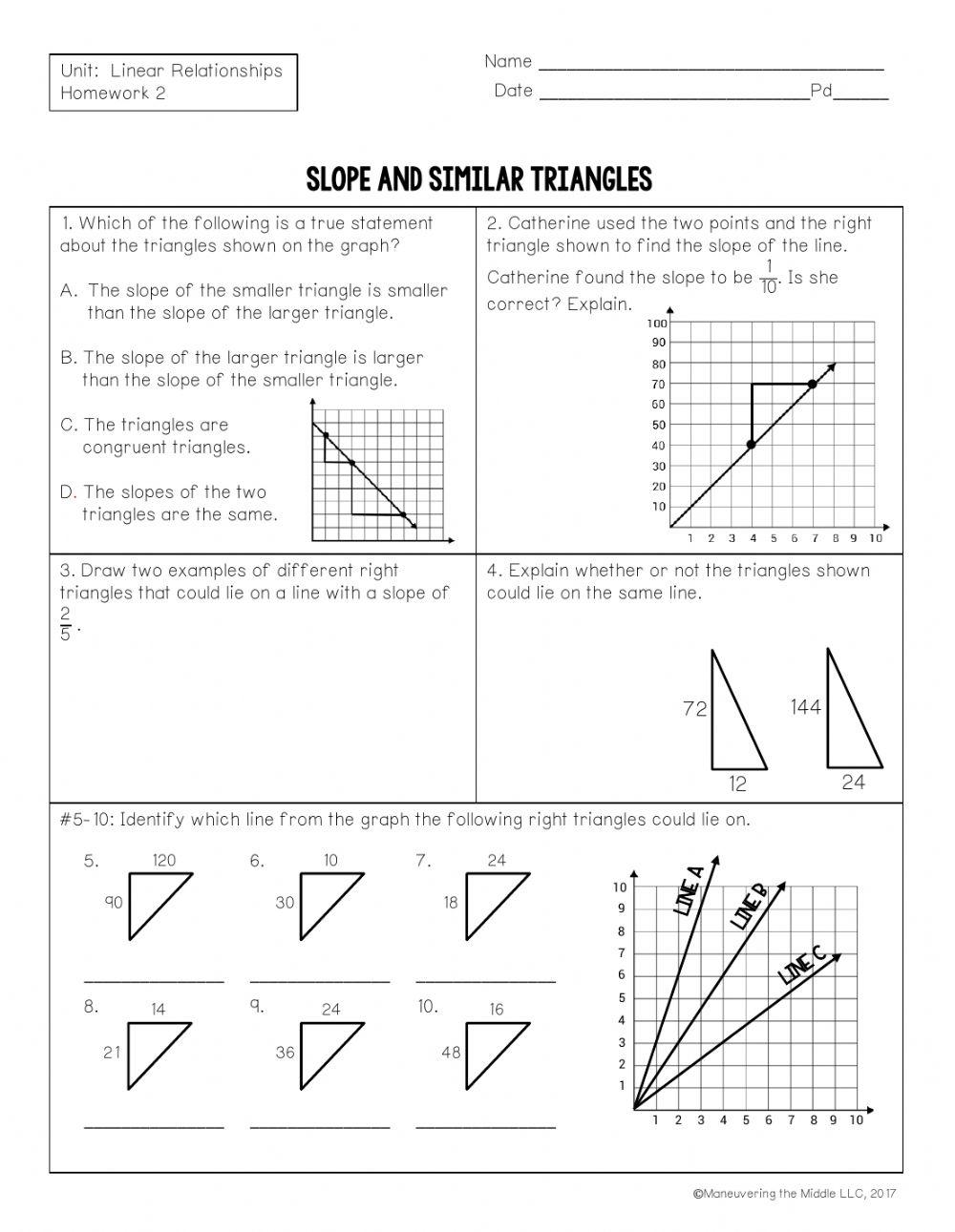 8th Grade Slope and Similar Triangles 4536567 mssnipes